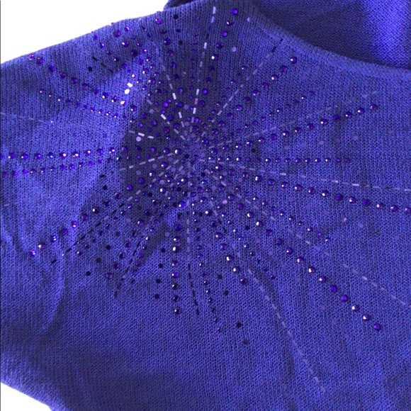 ST JOHN EVENING PURPLE SWAROVSKI KNIT SWEATER SIZE 2 - Picture 11 of 16